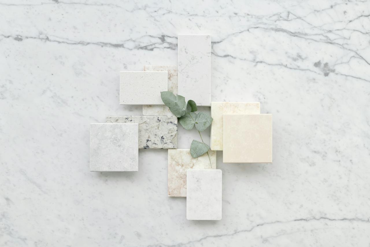 marble tiles on marble slab